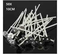 50pcs 10cm Mèches Cire de Bougie Coton Avec Les Continuateurs de Métaux G