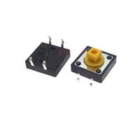 50PCS 12x12x7.3 mm Tactile Switches Square Push Button Tact Switch 12 * 12 * 7.3 mm switch B3F-4055 12 * 12 * 7.3mm Black Yellow NWPNLXEA(Gelb)