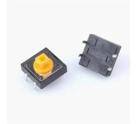 50pcs 12x12x7.3mm Tactile Switch Square Push Button Tact Switch 12 * 12 * 7.3mm Micro Switch B3FF-4055 12 * 12 * 7.3mm(Yellow)