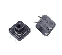 50pcs 12x12x7.3mm Tactile Switch Square Push Button Tact Switch 12 * 12 * 7.3mm Micro Switch B3FF-4055 12 * 12 * 7.3mm(Black)