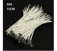 50pcs 15cm Mèches Cire de Bougie Coton Avec Les Continuateurs de Métaux