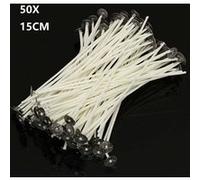 50pcs 15cm Mèches Cire de Bougie Coton Avec Les Continuateurs de Métaux G
