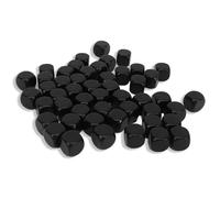 50PCS 16mm B lank Six Sided Dice,Plastic Dice,B lank White Dice Cubes with Rounded Corner for Board Games, DIY Sticker, Math Counting Teaching, Party Fun,16x16x16mm / 0.6x0.6x0.6in (Black)