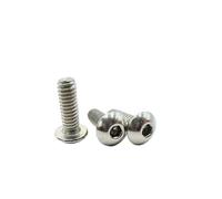 50pcs 2-56 4-40 6-32 8-32 US Coarse Thread 304 Stainless Steel Allen Hex Hexagon Socket Button Head Screw Bolt(5/8",2-56)