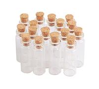 50pcs 2ml Mini Fiole en Verre Transparent avec Bouchons liège, Bouteilles Suspendues, Petit Pot en Verre, Bouteilles d'huile essentielle, etc. (2ml)