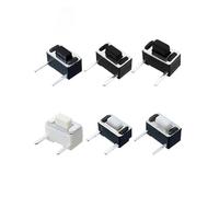 50pcs 3 * 6 * 5 White/Black Side Feet 2 Pins Touch Button MicroSwitch ON/OFF Without Positioning column NWPNLXEA(Nero,3X6X4.3)