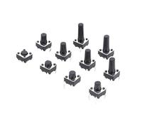 50PCS 4.5x4.5mm Panel PCB Momentary Tactile Tact Push Button Switch DIP 4pin 4.5x4.5x3.8/4.3/5/6/7/8/9/10 MM 4.5 * 4.5 * 4.3MM NWPNLXEA(4.5x4.5x6)