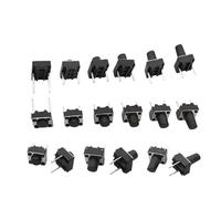 50Pcs 4 Types 6X6mm Series Tactile Switches 6 * 6 * 4.3/5/6/7/8/9/10/11/12/13mm 2/4Pin DIP SMT Tactile Push Button Key Switch NWPNLXEA(Type 1,6x6x8mm)