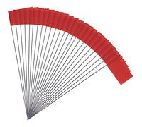 50pcs 5,1x7,6cm Drapeaux de Marquage avec Poteau en Acier Vinyle Drapeau de Marquage Pelouse pour Publics Souterrains Industriels Les Égouts l'Aménagement Paysager l'Arpentage (Rouge)