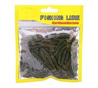 50Pcs 5Cm Soft Plastic Fishing Lures T Tail Grub Baits, Fish Tackle Accessories for Bass Trout Pike, Swimming Action Bait
