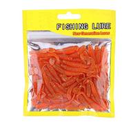 50Pcs 5Cm Soft Plastic Fishing Lures T Tail Grub Baits, Red Fish Tackle Accessories for Bass Trout Pike, Action Attractant