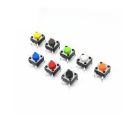 50pcs 6 * 6 * 9mm 4PIN Seven color Smart Electronics Tactile Switches Push Button SMD Tact Switch Switch NWPNLXEA