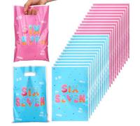 50pcs 67 Sacs Cadeaux, 17x25cm Six-Sept Sacs Cadeaux à Motifs Décorations Amusantes Bleues et Roses pour Une Fête d'Anniversaire Collations et Bonbons Emballés