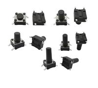 50Pcs 6x6MM PCB Momentary Tactile Tact Switch SMD 4Pin Self-reset Push Button Switch 6x6mm x 4.3/4.5/5/6/7/8/9/10/12/13mm NWPNLXEA(6X6X10MM-50pcs)