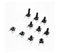 50PCS 6x6mm Tact Switch Push Button Switch 6 * 6 * 4.3/5/6/7/8/9/10/12mm Horizontal holder 4 Pin DIP Switch NWPNLXEA(6x6x12MM)