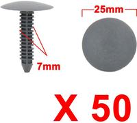 50Pcs 7mm Hole Gray Plastic Push in Rivet Interior Trim Panel Car Door Clip