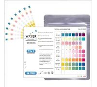50pcs 9 En 1 Bandelettes Test Eau Piscine Spa Aquarium Kit d’Analyse pH Chlore Dureté Alcalinité Brome Cyanurique, Testeur Qualité Eau Potable Rapide et Précis