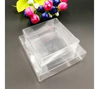 50pcs ABB Transparent PVC boîte en plastique emballage boîte-cadeau de mariage pour boîtes de rangement de bijoux bonbons de noël petites boîtes-cadeaux Clair