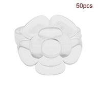 50pcs ABS Nail Art Display Anneaux, Floral Design Nail Color Tableau Practice Anneaux pour les bouteilles de vernis en gel, Salon Nail Technician Supplies (50 pièces) (Style transparent rose)