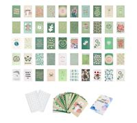 50pcs affiches de collage mural esthétiques, 10 x 15 cm vert style bohème collection de photos de chambre à coucher, collages muraux, ensemble d'affiches pour chambre, bureau