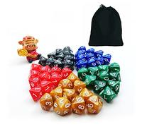 50pcs Assorted D10 Pack, 5X10pcs 10 Sides Dice Marble Polyhedral Dice D10 Set