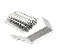 50pcs Attaches de Classeurs Clip de Reliure en Fer à 2 Trous Pince à Relier Pas de Trou 80mm pour 350 Feuilles A4 Papier