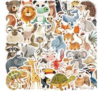 50Pcs Autocollants Animaux Enfants, Stickers Scrapbooking, Autocollants de Récompense Animal, Imperméable Gommettes Autocollantes, pour Scrapbooking Valise Bagages Vélo Skateboard