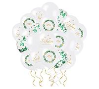 50pcs Ballons de Communion - Décoration de Confirmation Fille Garçon avec Motif Poisson et Guirlande de Feuilles - Décorations Blanches pour Baptême Première Communion Noël