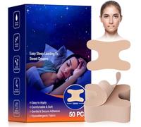 50Pcs Bande Buccale pour Dormir H-Shape, Anti Ronflement, Développez L'habitude de la Respiration Nasale, Améliore le Sommeil, Convient aux Hommes et aux Femmes(Couleur Chair)