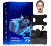50Pcs Bande Buccale pour Dormir I-Shape, Anti Ronflement, Développez L'habitude de la Respiration Nasale, Améliore le Sommeil, Convient aux Hommes et aux Femmes(Noir)