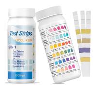 50pcs Bandelette Test Piscine 6 en 1 Tester Chlore Total, Chlore Libre/Brome, PH, Alcalinité Totale, Dureté Totale, Acide