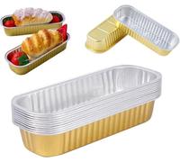 50pcs Boîte en Aluminium Jetable en Aluminium avec Couvercle, Boîtes De Cuisson en Aluminium Rectangulaires De 200 ML Mini Moules à Pain pour La Cuisson, La Cuisson, La, 10pcs, Without Cover