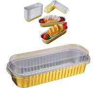 50pcs Boîte en Aluminium Jetable en Aluminium avec Couvercle, Boîtes De Cuisson en Aluminium Rectangulaires De 200 ML Mini Moules à Pain pour La Cuisson, La Cuisson, La, 50pcs, with Cover