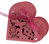 50pcs Boîtes à Bonbons de Mariage, Amour Forme de Coeur Creux Boîte à Bonbons Boîtes à Cadeaux de Mariage Romantique Favors Mignon Boîte à Chocolats