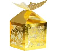50pcs boîtes de bonbons de mariage, 3D papillon design de luxe Lase Cut Party mariage faveur de bonbons boîte cadeau de chocolat décorations de table