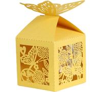 50pcs boîtes de bonbons de mariage, 3D papillon design de luxe Lase Cut Party mariage faveur de bonbons boîte cadeau de chocolat décorations de table