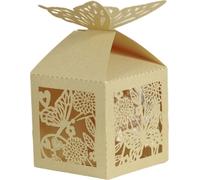 50pcs boîtes de bonbons de mariage, 3D papillon design de luxe Lase Cut Party mariage faveur de bonbons boîte cadeau de chocolat décorations de table