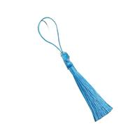 50Pcs Bookmark Tassels Polyester Tassel Handmade Soft Craft Mini with Loop Fringe Brush for DIY Jewelry Making pour Accessoires Bricolage(Lake Blue)