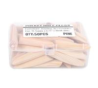 50pcs Bouchon de Trou de Poche en Bois Kit de Bouchons de Pin Massif Outils de Forage Inclinés Accessoire de Localisateur de Forage pour le Travail du Bois