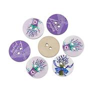50Pcs Boutons En Bois Rond Lavande Violet Libellule Couture Boutons En Vrac Corde Trou Diy Artisanat Fournitures Stable Et Durable