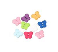 50pcs boutons en résine colorés en forme de papillon de 13mm à 2 trous pour Scrapbooking, accessoires de couture de manteau