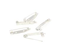 50pcs broche en métal broches de Base broches broche Base vierge for bijoux à bricoler soi-même faisant des fournitures de broche(Silver,15 mm)