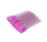 50pcs Broussages de Cils Jetables - Brosse de Mascara Portable Applicateur pour les Sourcils - Outils Maquillage Noir pour Look Naturel (PURPLE)
