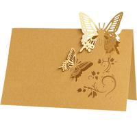 50PCS Cartes de Table Papillon 3D, Cartes de Table Papillon 3D Cartes de Table Nom Elégant Pour Décoration de Table Réception Party