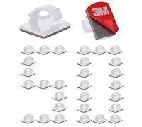 50PCS Clips Cable Durable Attache Cable Adhesif avec 3M, Rangement de Fixation Câbles, Gestion de Câble Support Organiseur de Fils Electriques Réglable pour Bureau Maison Chargeur Voiture (Blanc)