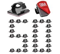 50PCS Clips Cable Durable Attache Cable Adhesif avec 3M,Rangement de Fixation Câbles,Gestion de Câble Support Organiseur de Fils Electriques Réglable pour Bureau Maison Chargeur Voiture (Noir)