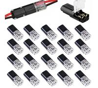 50PCS Connecteur à Double Fil avec Boucle de Verrouillage, Connecteurs de Fils électriques, Connecteur de Câble à 2 Broches, Connecteurs de Câbles Flexibles Enfichables, Connecteurs Électriques Rapide