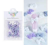 50pcs Couleur Mixte Bowknot Charms Flat Back Resin Nails Art Decoration Personnalisez Vos Bijoux Ongle Pour Les Ongles