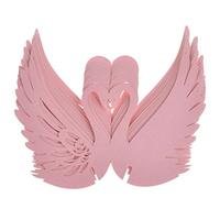 50pcs Cygne Carte de Verre Marque Place Decoration de Table Pour Mariage - Rose