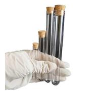 50pcs Dia 12mm To 25mm Hard Plastic Test Tubes With Cork Stopper For Experiments, Length From 60mm To 150mm(12x75mm)